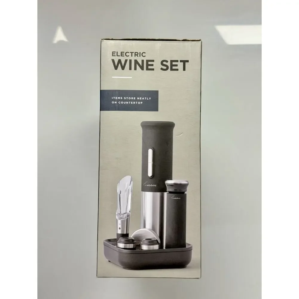Rabbit Electric Wine Opener Set Rechargeable Corkscrew Gift Boxed